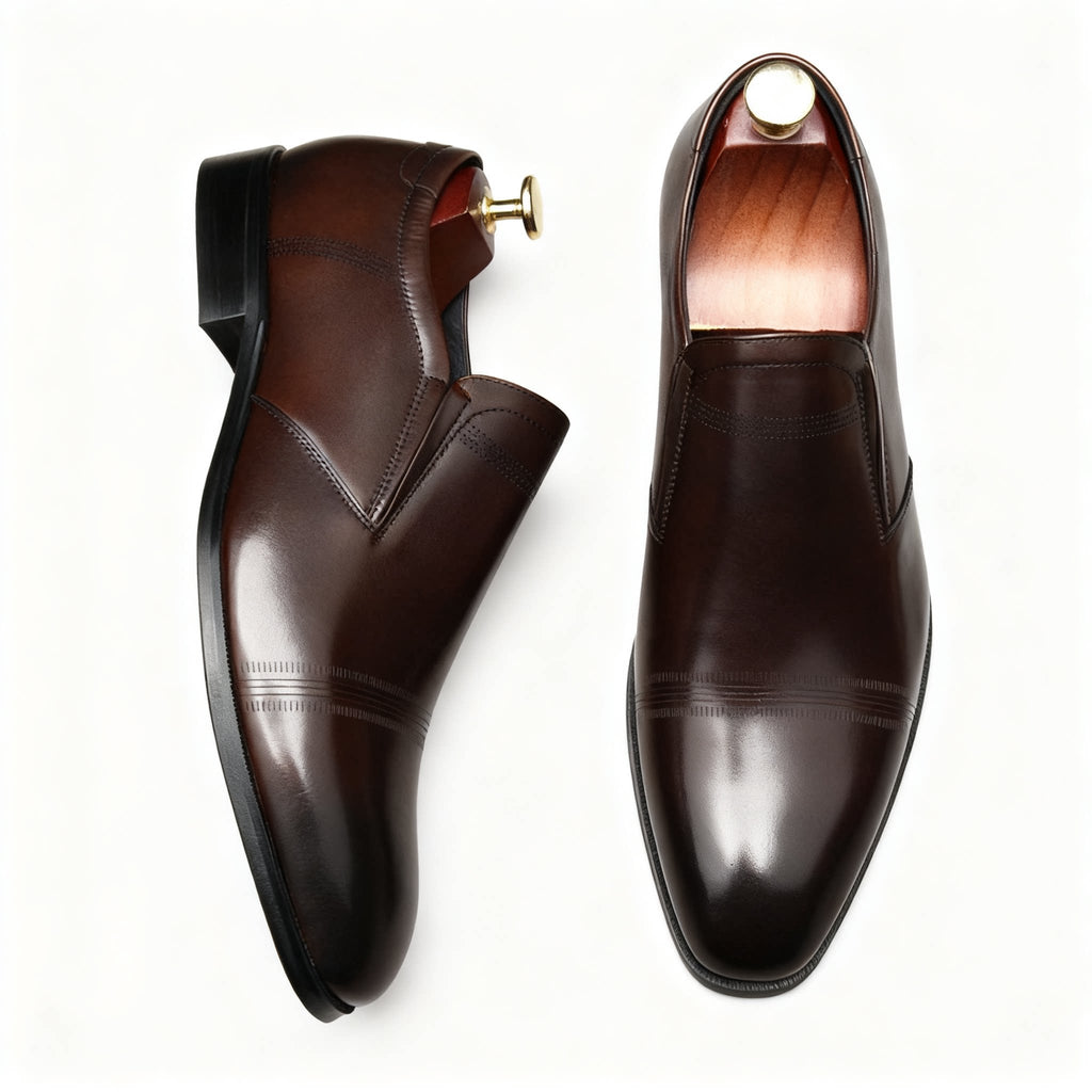 Men's Cap - toe Textured Dress Shoes: Stylish Pointed Toe Wedding Loafersyes