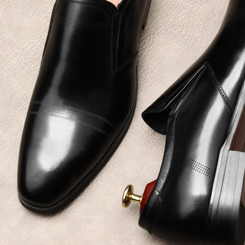 Men's Cap - toe Textured Dress Shoes: Stylish Pointed Toe Wedding Loafersyes