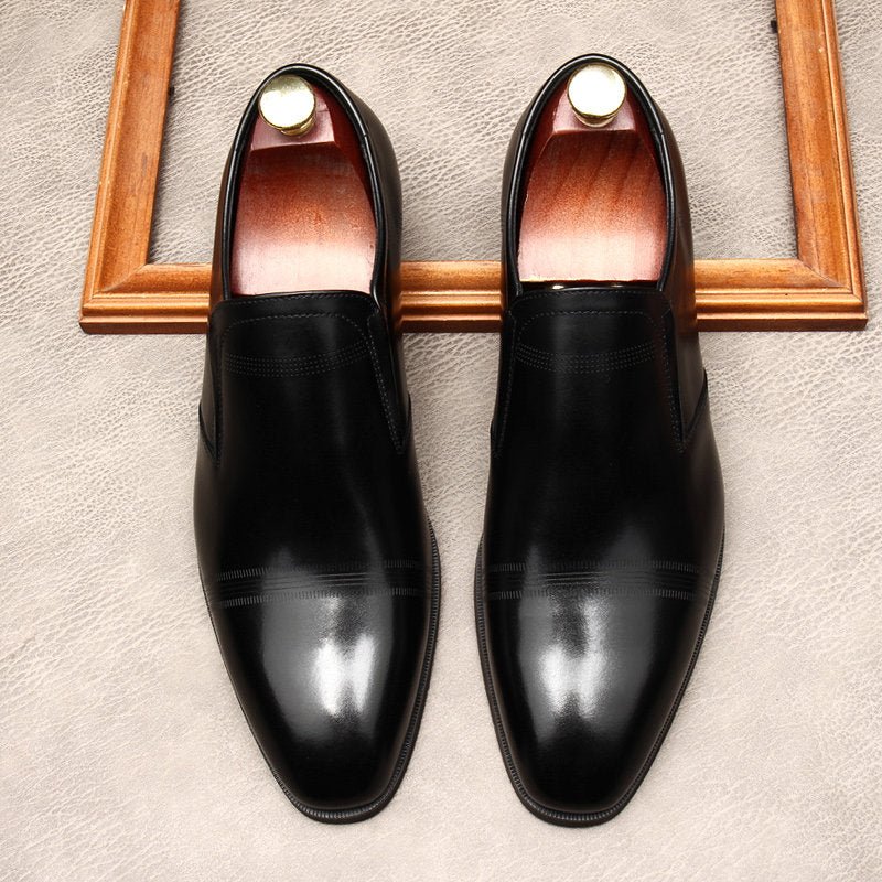 Men's Cap - toe Textured Dress Shoes: Stylish Pointed Toe Wedding Loafersyes