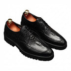 Men's Chunky Croc Derby Shoes: Stylish Wedding Formal Dress Shoesyes