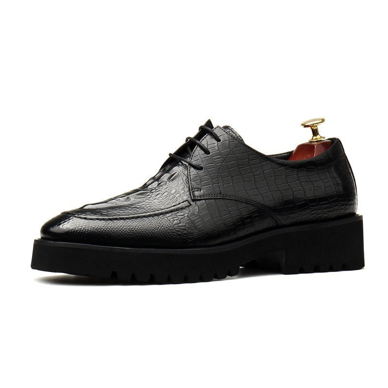 Men's Chunky Croc Derby Shoes: Stylish Wedding Formal Dress Shoesyes