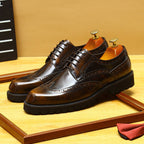 Men's Chunky Derby Shoes: Platform Patent Leather Dress Shoes