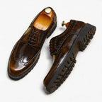 Men's Chunky Derby Shoes: Platform Patent Leather Dress Shoes