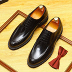 Men's Chunky Derby Shoes: Platform Patent Leather Dress Shoes