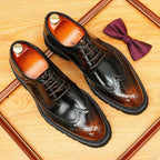 Men's Chunky Pointed Derby: Fashion Brogue Height Dress Shoes