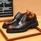 Men's Chunky Pointed Derby: Fashion Brogue Height Dress Shoes