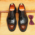 Men's Chunky Pointed Derby: Fashion Brogue Height Dress Shoes