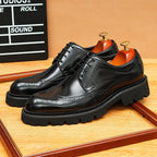Men's Chunky Pointed Derby: Fashion Brogue Height Dress Shoes