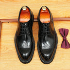 Men's Chunky Pointed Derby: Fashion Brogue Height Dress Shoes