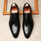 Men's Cracked Pattern Pointed Derby: Stylish Wedding Dress Shoesyes