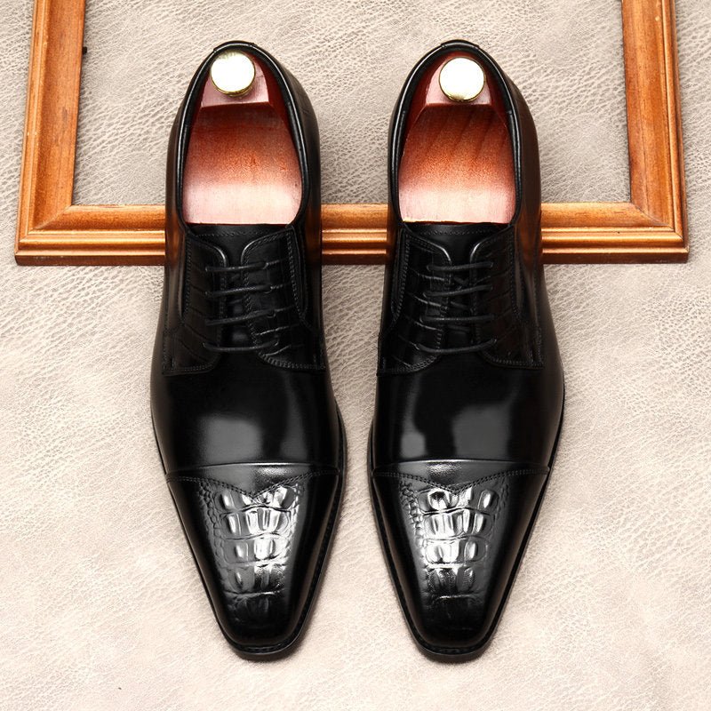 Men's Croc Cap - Toe Derby: Stylish Wedding Business Dress Shoesyes