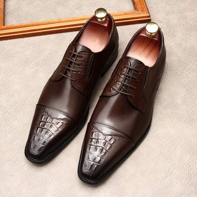 Men's Croc Cap - Toe Derby: Stylish Wedding Business Dress Shoesyes