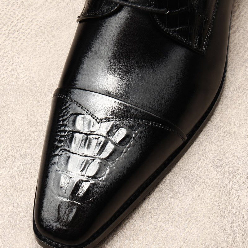 Men's Croc Cap - Toe Derby: Stylish Wedding Business Dress Shoesyes