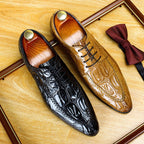 Men's Croc Derby Dress Shoes: Fashion Contrast Sole Formal