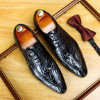Men's Croc Derby Dress Shoes: Fashion Contrast Sole Formal