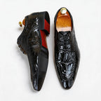 Men's Croc Derby Dress Shoes: Fashion Contrast Sole Formal