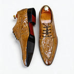 Men's Croc Derby Dress Shoes: Fashion Contrast Sole Formal