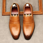 Men's Croc Detail Dress Shoes: Stylish Pointed Toe Wedding Loafersyes