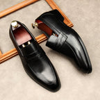 Men's Croc Detail Dress Shoes: Stylish Pointed Toe Wedding Loafersyes