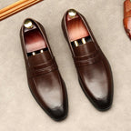 Men's Croc Detail Dress Shoes: Stylish Pointed Toe Wedding Loafersyes