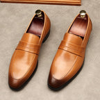 Men's Croc Detail Dress Shoes: Stylish Pointed Toe Wedding Loafersyes