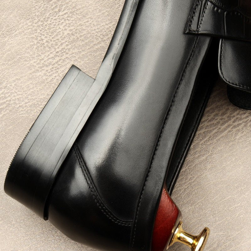 Men's Croc Detail Dress Shoes: Stylish Pointed Toe Wedding Loafersyes