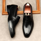 Men's Croc Detail Dress Shoes: Stylish Pointed Toe Wedding Loafersyes