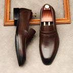 Men's Croc Detail Dress Shoes: Stylish Pointed Toe Wedding Loafersyes