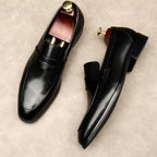 Men's Croc Detail Dress Shoes: Stylish Pointed Toe Wedding Loafersyes