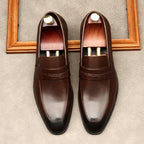 Men's Croc Detail Dress Shoes: Stylish Pointed Toe Wedding Loafersyes