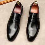 Men's Croc Detail Dress Shoes: Stylish Pointed Toe Wedding Loafersyes