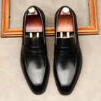 Men's Croc Detail Dress Shoes: Stylish Pointed Toe Wedding Loafersyes