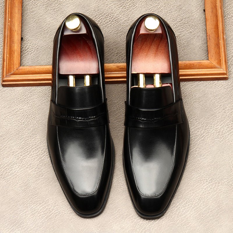 Men's Croc Detail Dress Shoes: Stylish Pointed Toe Wedding Loafersyes