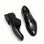 Men's Croc - Embossed Derby Shoes: Stylish Formal Business Dress Shoesyes