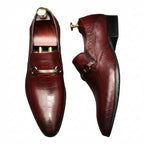 Men's Croc Embossed Dress Shoes: Stylish Wedding Pointed Bit Loafersyes