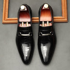 Men's Croc Embossed Dress Shoes: Stylish Wedding Pointed Bit Loafersyes