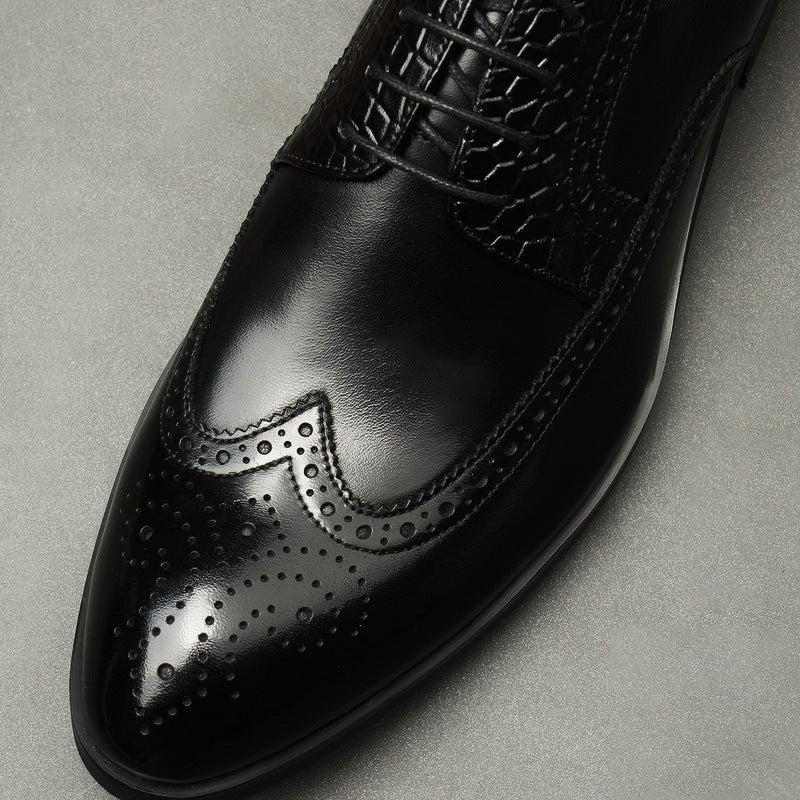 Men's Croc Patchwork Brogue Derby: Stylish Groomsmen Wedding Shoesyes