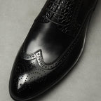Men's Croc Patchwork Brogue Derby: Stylish Groomsmen Wedding Shoesyes