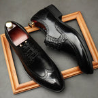 Men's Croc Patchwork Brogue Derby: Stylish Groomsmen Wedding Shoesyes