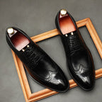Men's Croc Patchwork Brogue Derby: Stylish Groomsmen Wedding Shoesyes