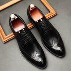 Men's Croc Patchwork Brogue Derby: Stylish Groomsmen Wedding Shoesyes