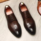 Men's Croc Patchwork Brogue Derby: Stylish Groomsmen Wedding Shoesyes