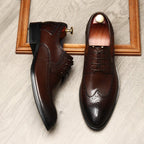 Men's Croc Patchwork Brogue Derby: Stylish Groomsmen Wedding Shoesyes