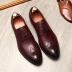 Men's Croc Patchwork Brogue Derby: Stylish Groomsmen Wedding Shoesyes