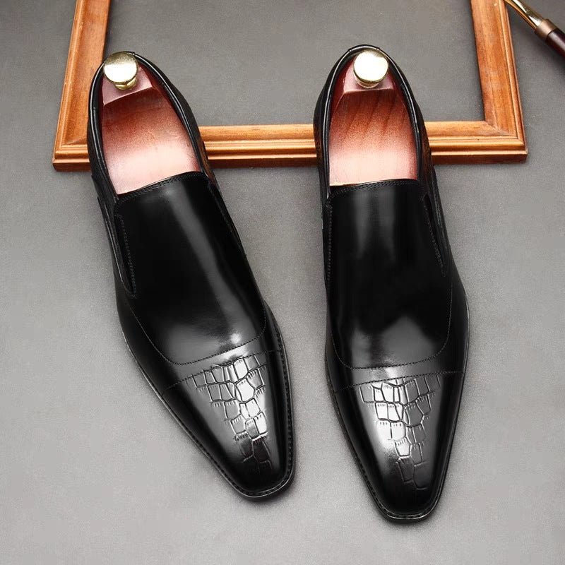 Men's Croc Pattern Dress Shoes: Stylish Pointed Toe Wedding Loafersyes