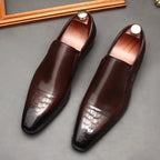Men's Croc Pattern Dress Shoes: Stylish Pointed Toe Wedding Loafersyes