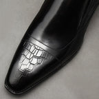 Men's Croc Pattern Dress Shoes: Stylish Pointed Toe Wedding Loafersyes