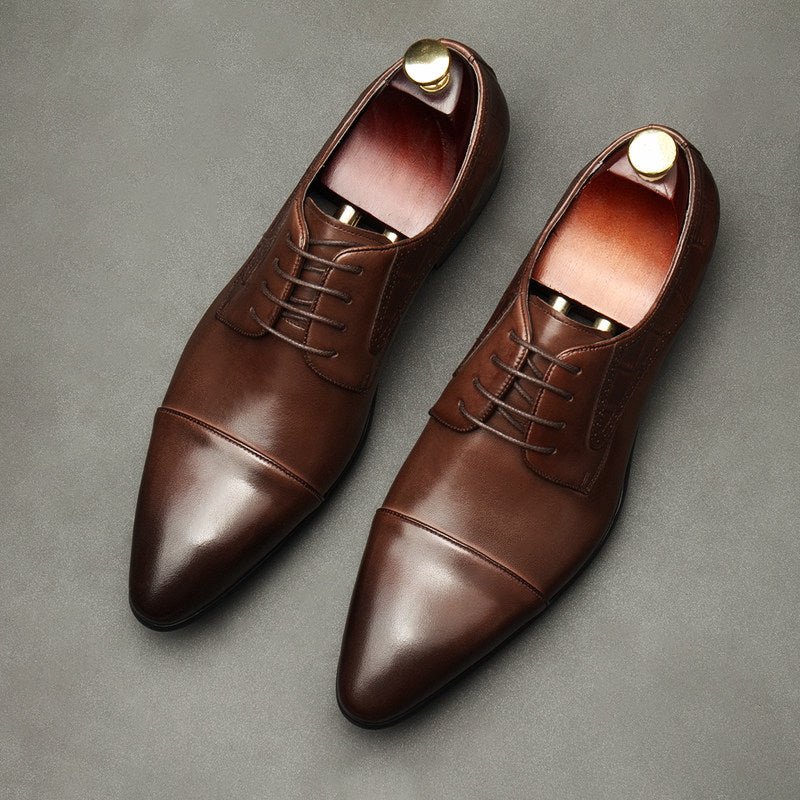 Men's Croc - Side Cap Toe Derby: Stylish Groomsmen Wedding Dress Shoesyes