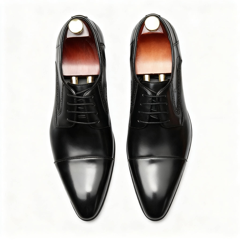 Men's Croc - Side Cap Toe Derby: Stylish Groomsmen Wedding Dress Shoesyes