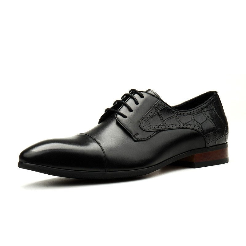 Men's Croc - Side Cap Toe Derby: Stylish Groomsmen Wedding Dress Shoesyes